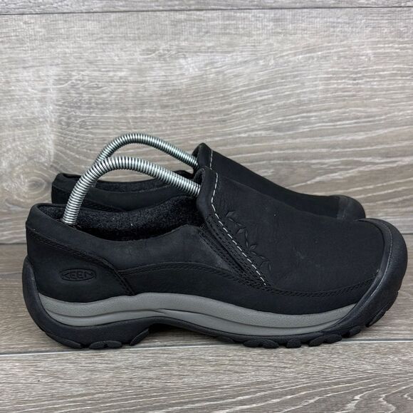 Keen Kaci III Winter Slip On Women’s Sz 10 Black Nubuck Gray Insulated Mules - Picture 1 of 10